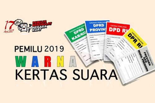 Tiba Maret Kenali Lima Jenis  Warna  Surat Suara  Pemilu 2019