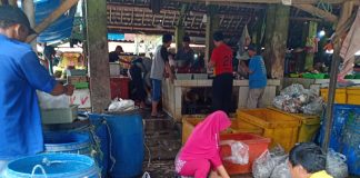 Pedagang ikan di Pasar Setono Betek Kediri