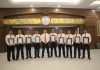 9 anggota Polres Kediri bersama Ketua Tim Gabungan pengungkapan kasus mayat dalam koper