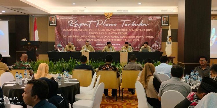 KPU Kabupaten Kediri Gelar Pleno Penetapan DPS Pilkada Serentak 2024