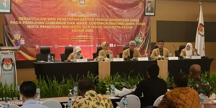 KPU Kota Kediri Gelar Pleno Terbuka Penetapan DPS Pilkada Serentak 2024