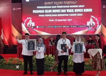 KPU Kabupaten Kediri Gelar Pleno Terbuka Pengundian dan Penetapan Pasangan Calon