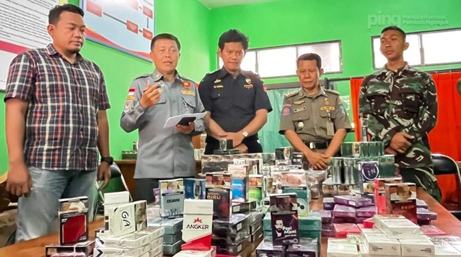 Satpol PP Nganjuk Amankan 17.672 Batang Rokok Ilegal Saat Adakan Operasi Gabungan