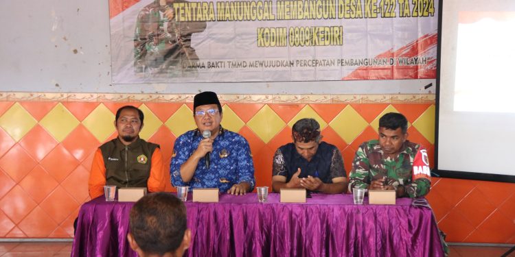 Guna Antisipasi Bencana BPBD Kabupaten Kediri Sosialisasi Tanggap Bencana di Lokasi TMMD Reguler