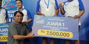 Duet Tim Gaung Media.com – Koranmemo.com Sukses Sabet Gelar Juara Kejuaraan Bulutangkis Antar Media (KBAM) Zona Timur 2024