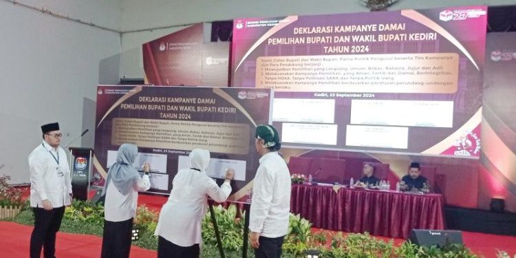 KPU Kabupaten Kediri Gelar Deklarasi Kampanye Damai Pilkada 2024