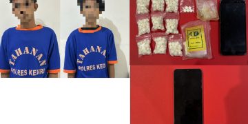 Diduga Mengedarkan Narkoba Dua Pemuda Ditangkap Tim Buser Satresnarkoba Polres Kediri