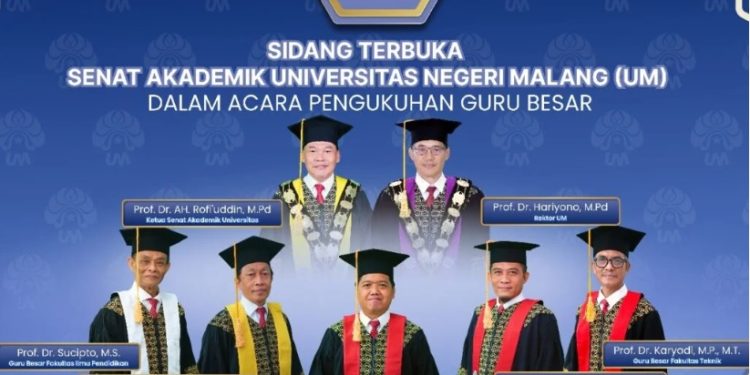 Perkuat Kontribusi di Dunia Pendidikan, UM Kukuhkan Lima Guru Besar