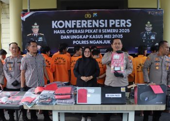 Polres Nganjuk Ungkap 47 Kasus Kriminal, 63 Tersangka Diamankan