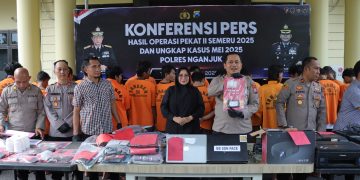 Polres Nganjuk Ungkap 47 Kasus Kriminal, 63 Tersangka Diamankan