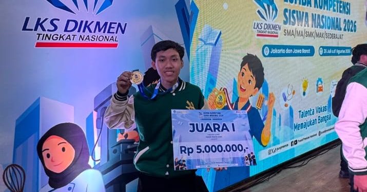 Siswa SMK Kartanegara Wates Raih Juara 1 LKS Nasional 2026, Harumkan Nama Kediri di Bidang Pengelasan